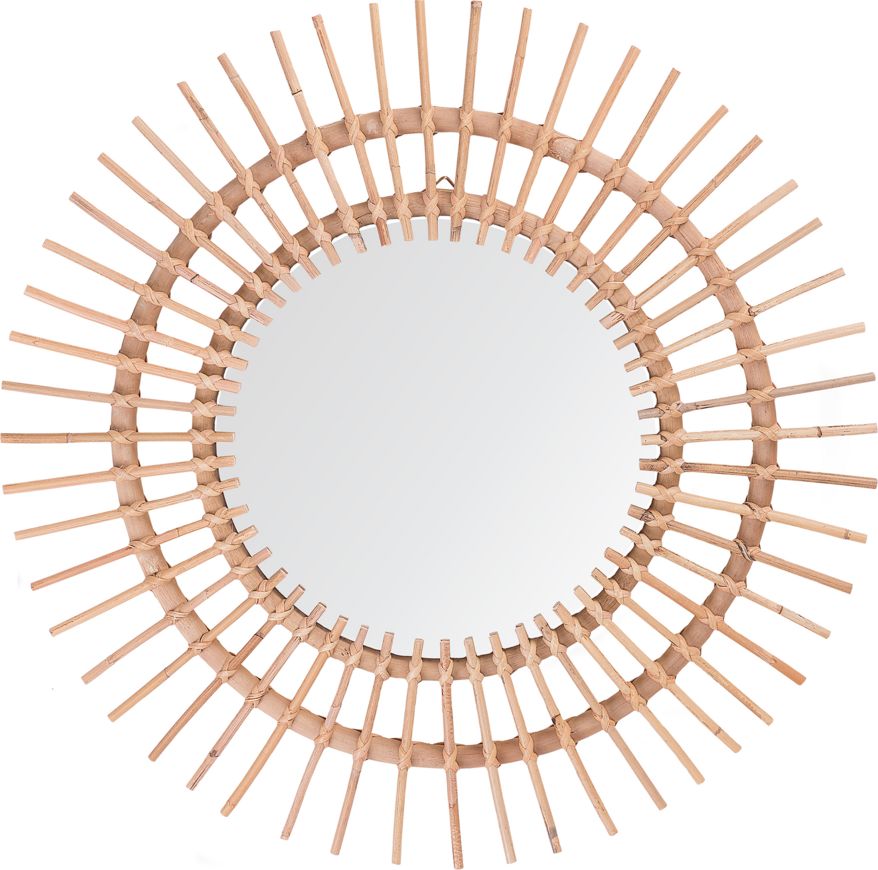 Beliani Lustro ścienne Stenen beżowe