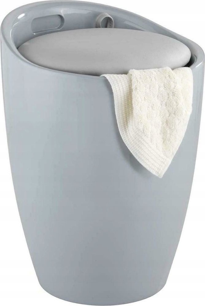 Wenko Pufa CANDY GREY - kosz na pranie, 2 w 1 , WENKO