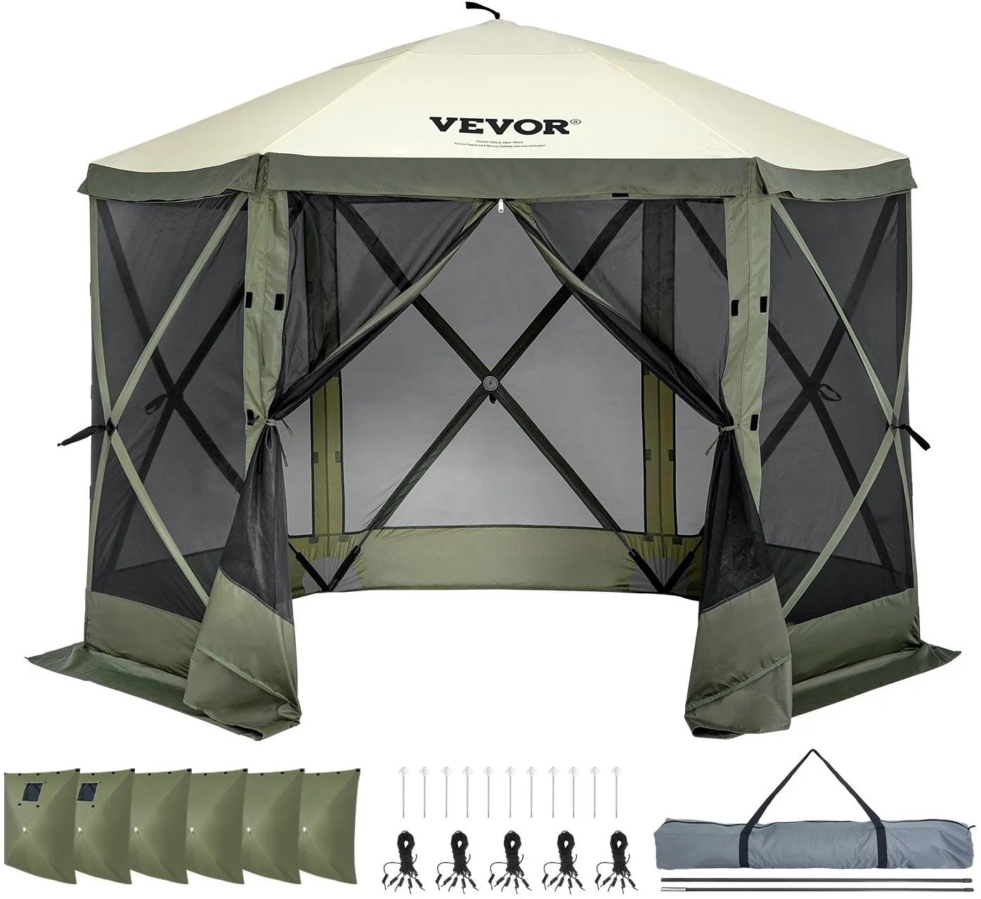 Pawilon ogrodowy pop up 3.05x3.05m z moskitierą 6 ścian szybki montaż