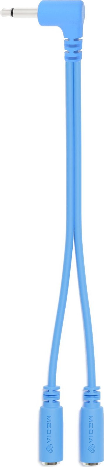 Kabel Medialove Kabel SPLITTER Y kątowy Eurorack Patch 3,5mm Mono minijack 1 x 15cm niebieski