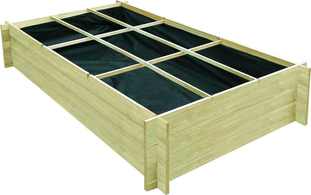 vidaXL Skrzynia ogrodowa, podwyższona, impregnowane drewno sosnowe FSC