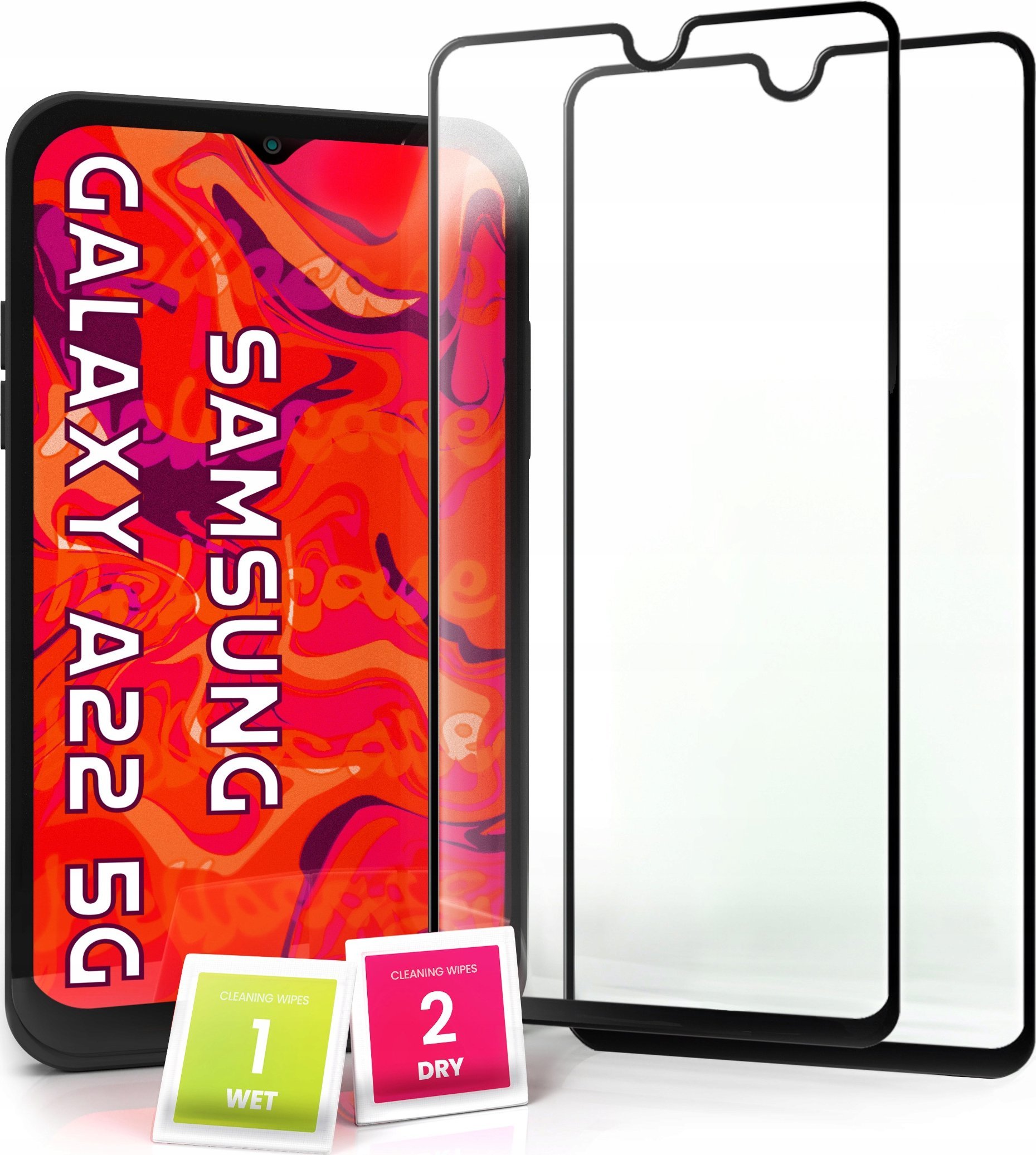 Hello Case 2-pak Szkło Hartowane do Samsung Galaxy A22 5G Ochronne Pełne Na cały ekran