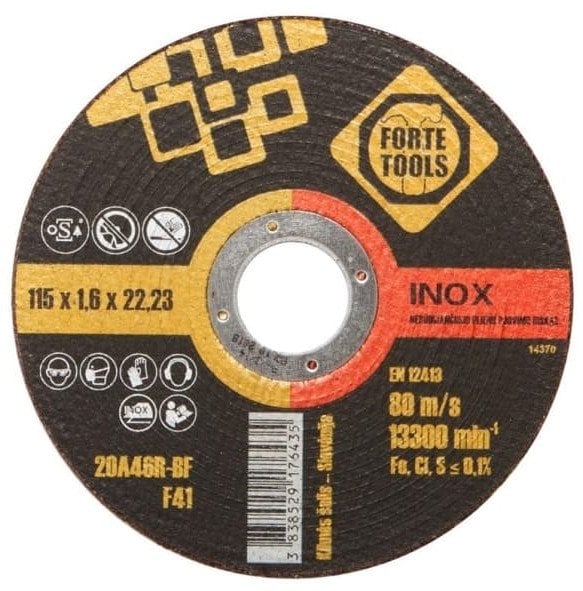 CUTTING BLADE 115X1,6X22,23 MM FORTE TO