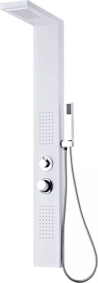 Zestaw prysznicowy vidaXL z deszczownicą z baterią biały (142372)