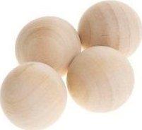 Drewniane kulki bez otworu naturalne 30mm 4szt