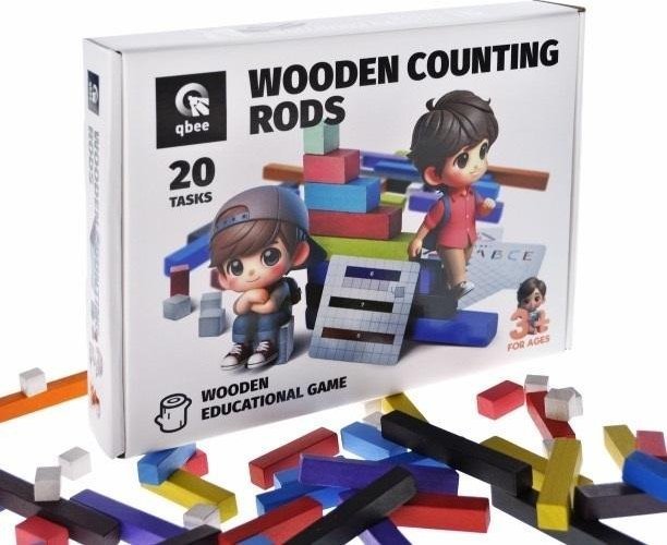 Pałeczki drewniane do liczenia 56szt