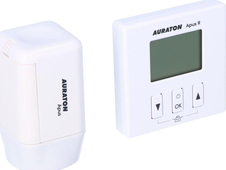 Auraton AURATON Apus SET - dobowy, bezprzewodowy regulator temperatury z elektroniczną głowicą grzejnikową (zestaw), (następca modelu 200TRA)