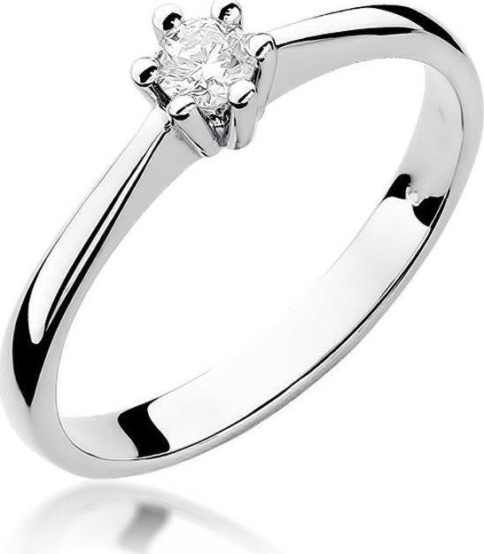 Best Diamonds złoty pierścionek z brylantem 0.15ct 18
