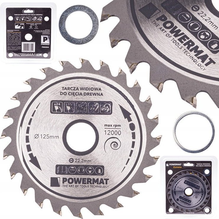 Powermat Tarcza WIDIOWA Do Drewna Piły Piła 125 x 22.2 24Z