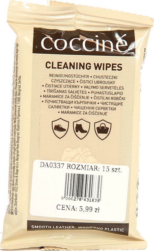 Coccine Chusteczki czyszczące do butów Coccine 15 szt.