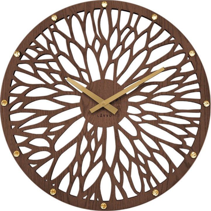 Lavvu zegar ścienny LCT1180 z kryształkami, średnica 49 cm uniwersalny