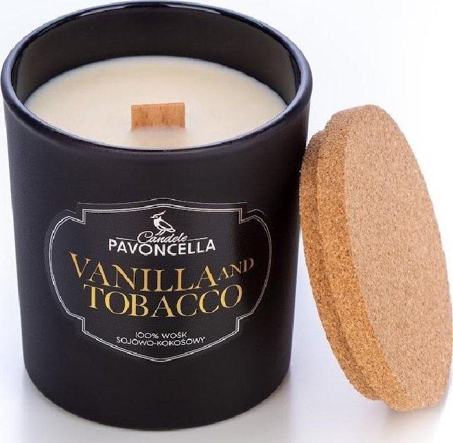 Świeczka sojowa Vanilla and Tabacco czarna 135g