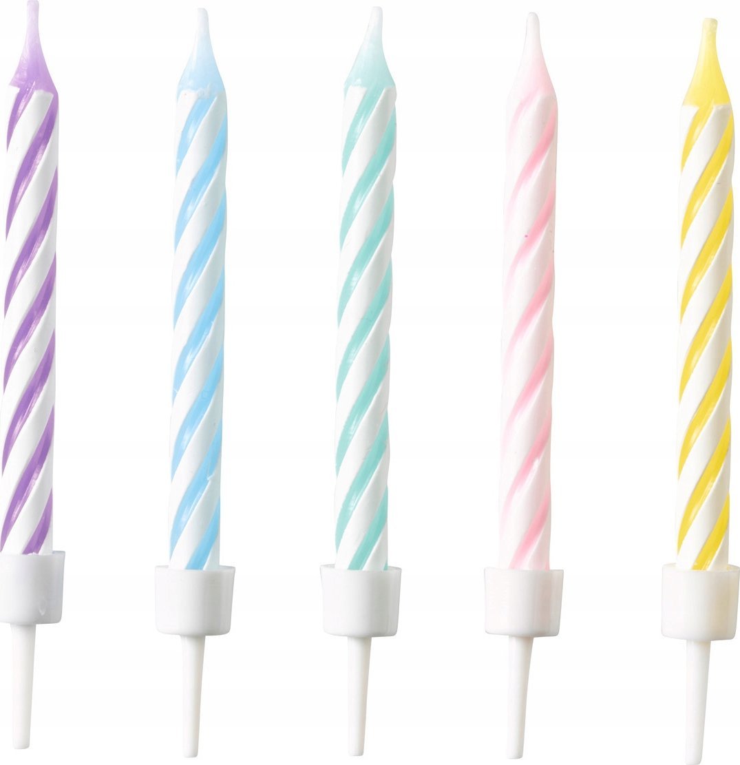 Teka ¦wieczki urodzinowe Pastel Rainbow 10szt.
