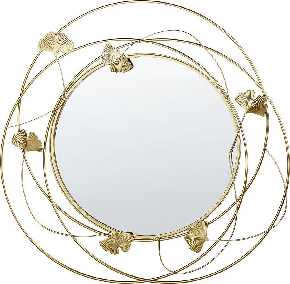 Beliani Metalowe okrągłe lustro ścienne ø 47cm złote ANGLET!