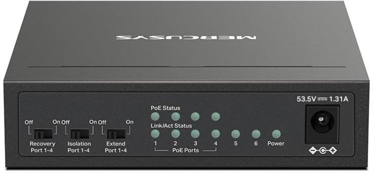 MERCUSYS switch MS106P (6x100Mb/s,4xPoE+,67W,fanless)