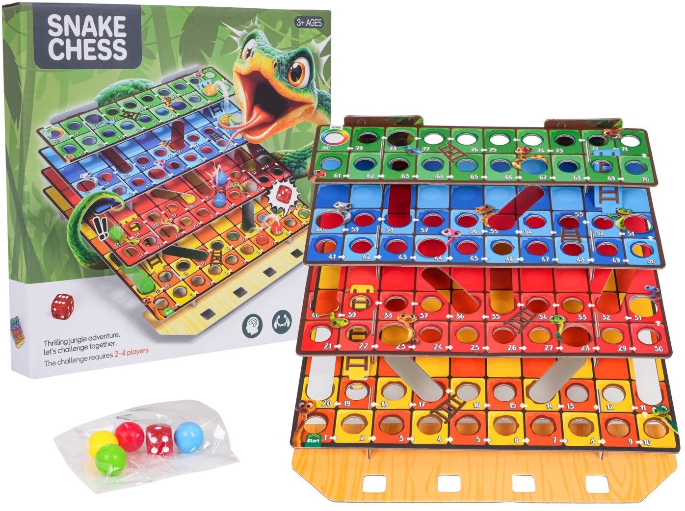 Gra Planszowa 3D Wąż Drabiny