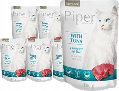 Piper Dolina Noteci PIPER CAT Sterelised z Tuńczykiem Zestaw Saszetki 10 x 100g