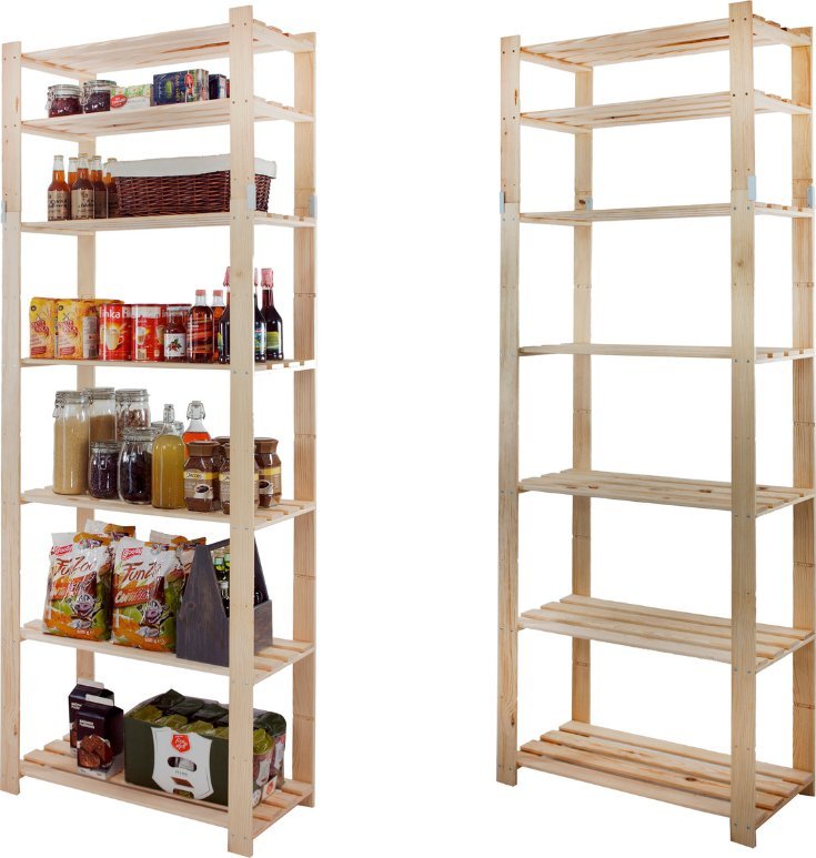 Wamar-Sosenka Regał na książki drewniany B30R 220x80x38 7 półek Naturalny