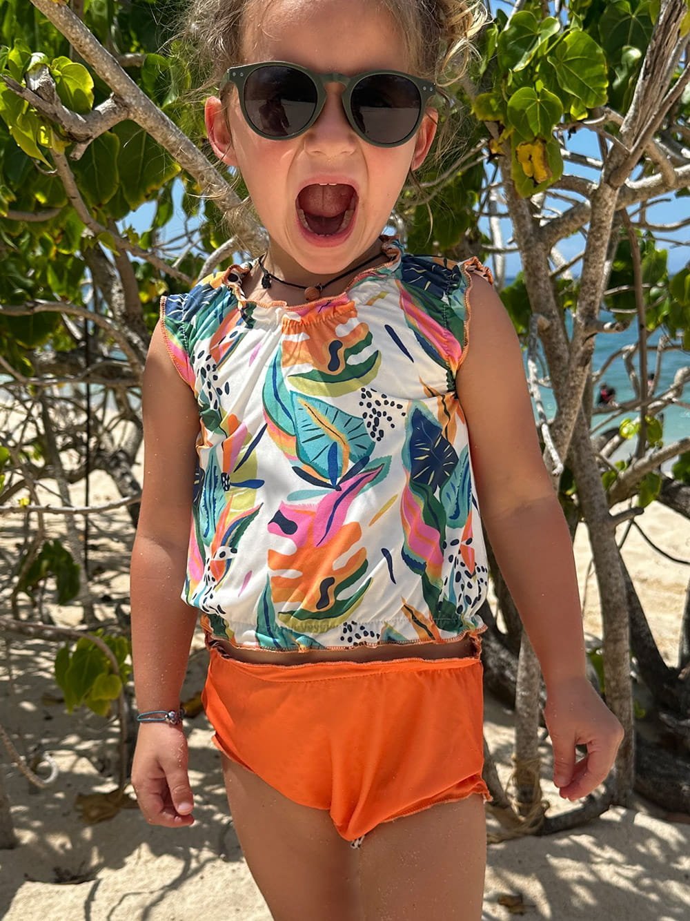 DucKsday Dwuczęściowy strój UV dla dziewczynki koszulka majtki opaska, Ducksday, Moana, 92