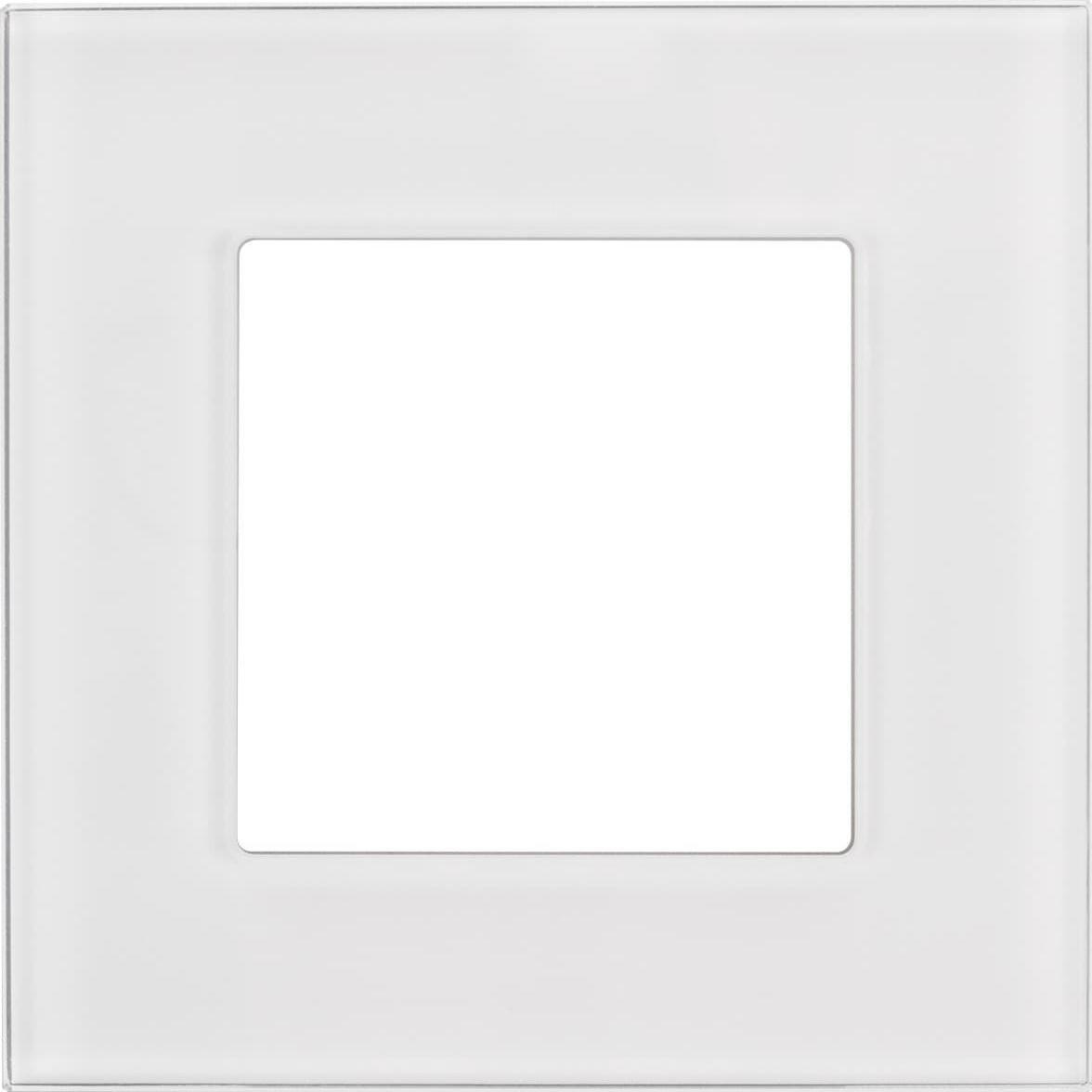 Maclean Ramka szklana Maclean MCE730W pojedyncza, biała, 86x86mm