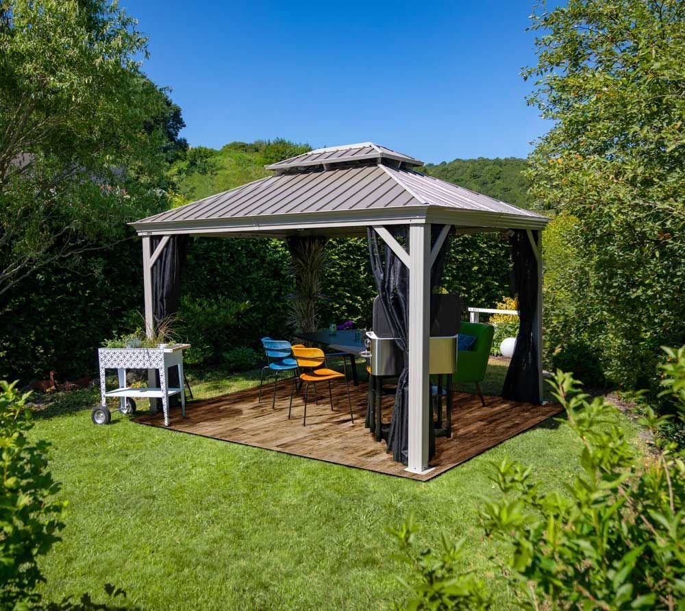 SOJAG SOJAG Pawilon Aluminiowy Gazebo Messina 12x16 z moskitierą szampan 363x483x307 cm