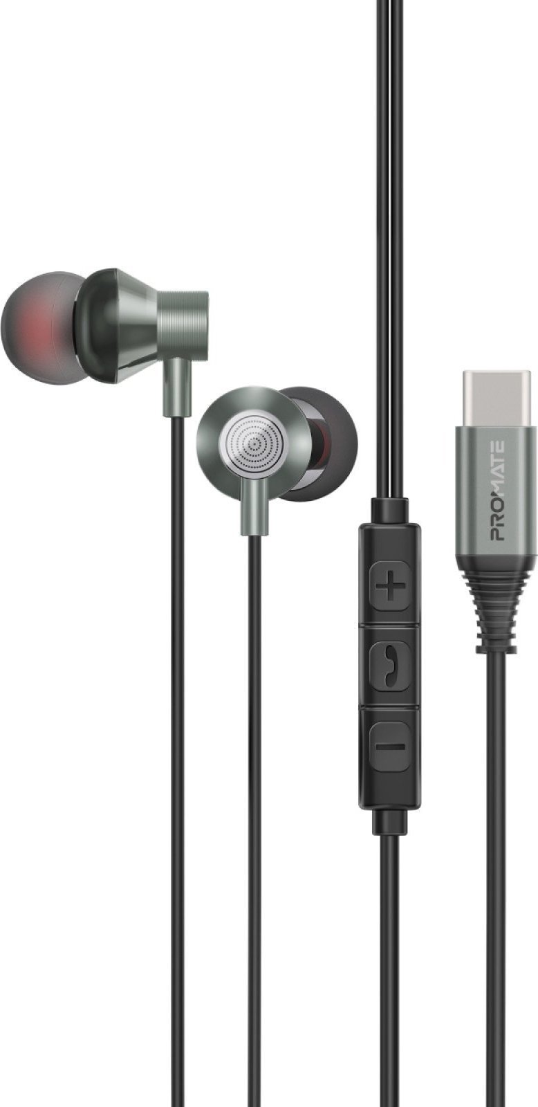 Promate Silken-C Ergonomic Stereo In-Ear Wired Earphones USB-C / 1.2m