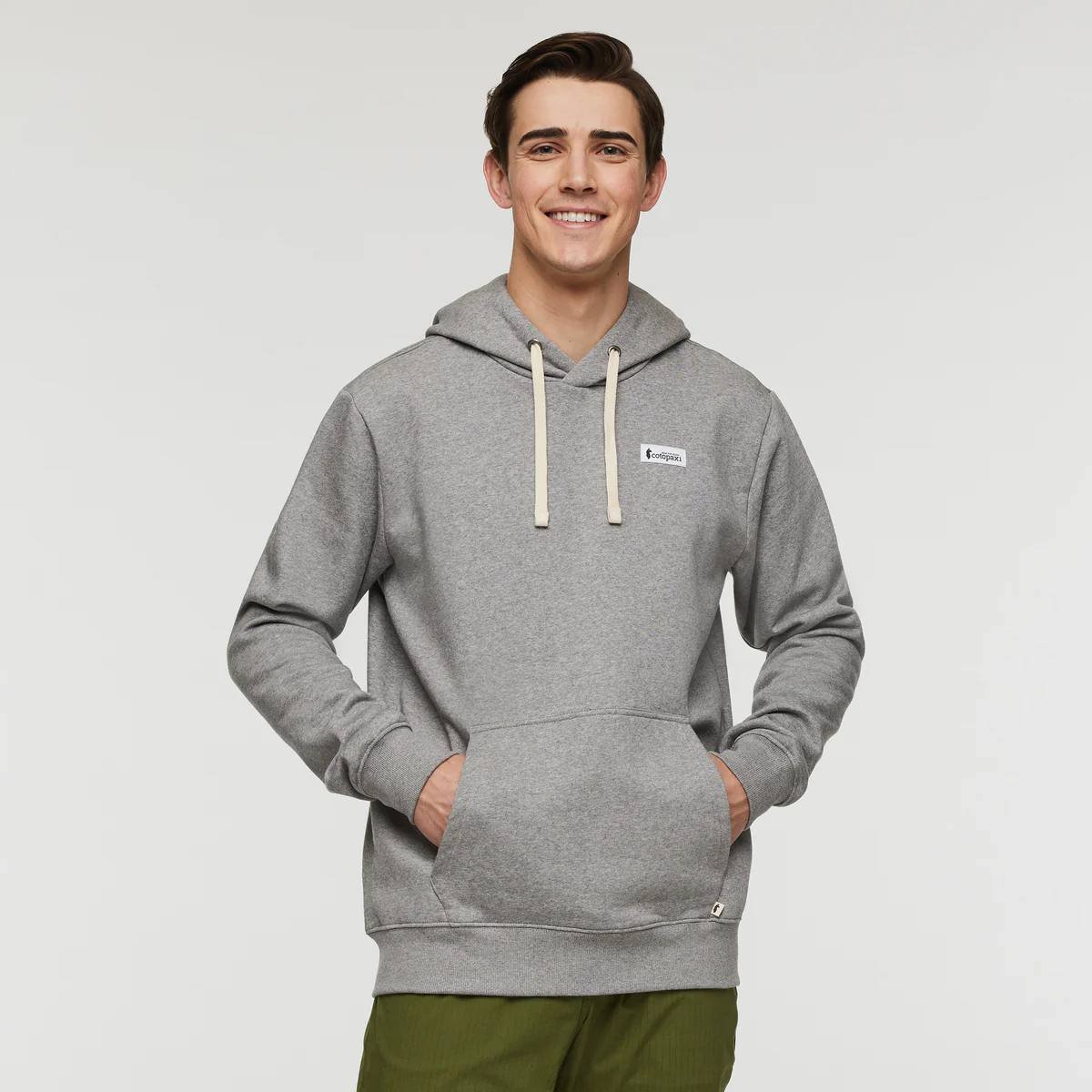 M'S Llama Patch Pullover Hoodie, Heather Grey, S