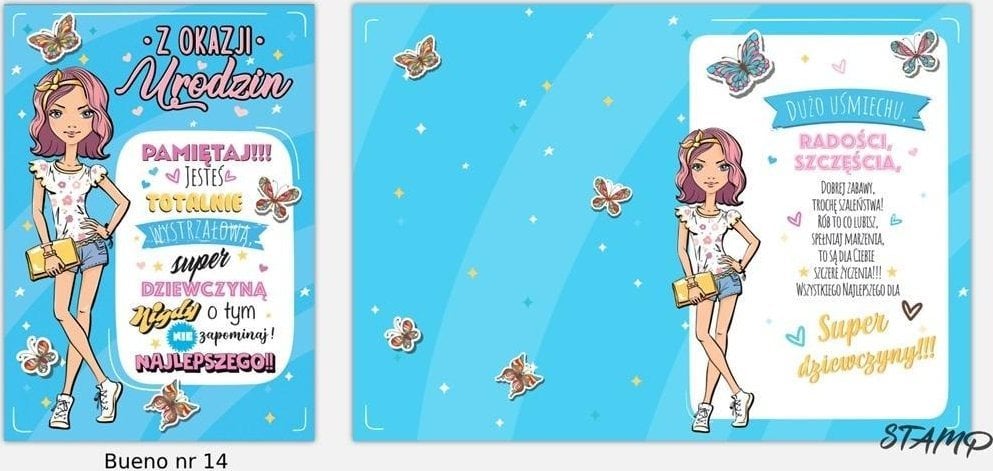 Karnet Bueno B6 + koperta wzór nr 14 Urodziny