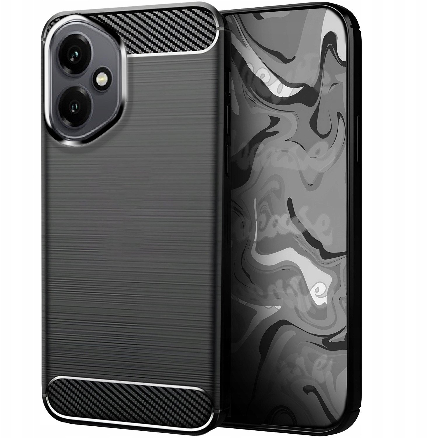 Etui do Honor 400 (Czarne, Pancerne, Karbonowe, Ochronne, Plecki, Case)