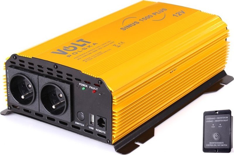 Przetwornica Volt PRZETWORNICA VOLT POLSKA SINUS PLUS 1500 12V / 230V 1000/1500W