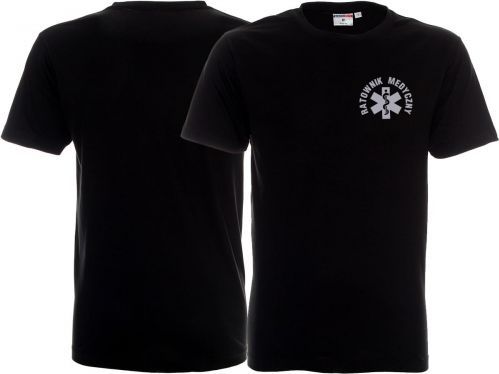 LPP - Promostars Koszulka ratownicza czarna męska odblaskowa FUNKCYJNA - nadruk przód