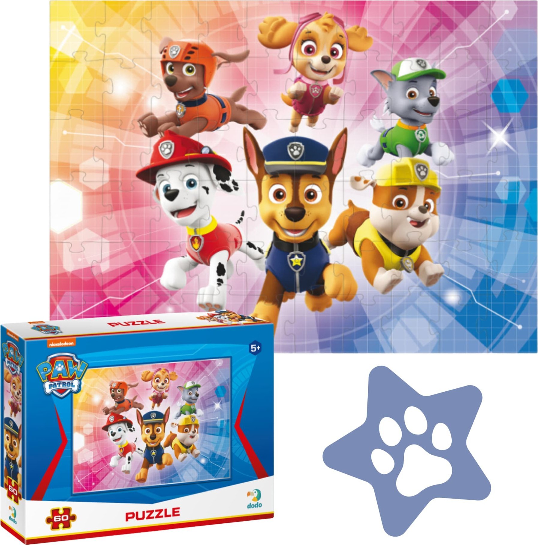 Dodo PUZZLE PSI PATROL PAW PATROL 60 ELEMENTÓW KOLOROWA UKŁADANKA DLA DZIECI