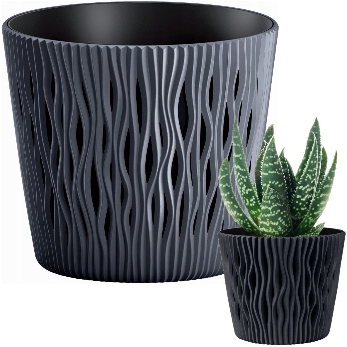 DSR190-S433 DONICZKA AŻUR ŻŁOBIENIA ANTRACYTOWA Z WKŁADEM OSŁONKA 3L SANDY ROUND