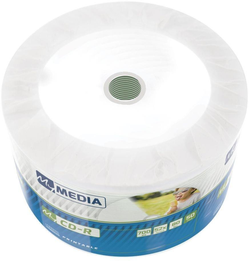 CD-R MyMedia 700MB Wide White Inkjet Printable Wrap (Spindle 50)