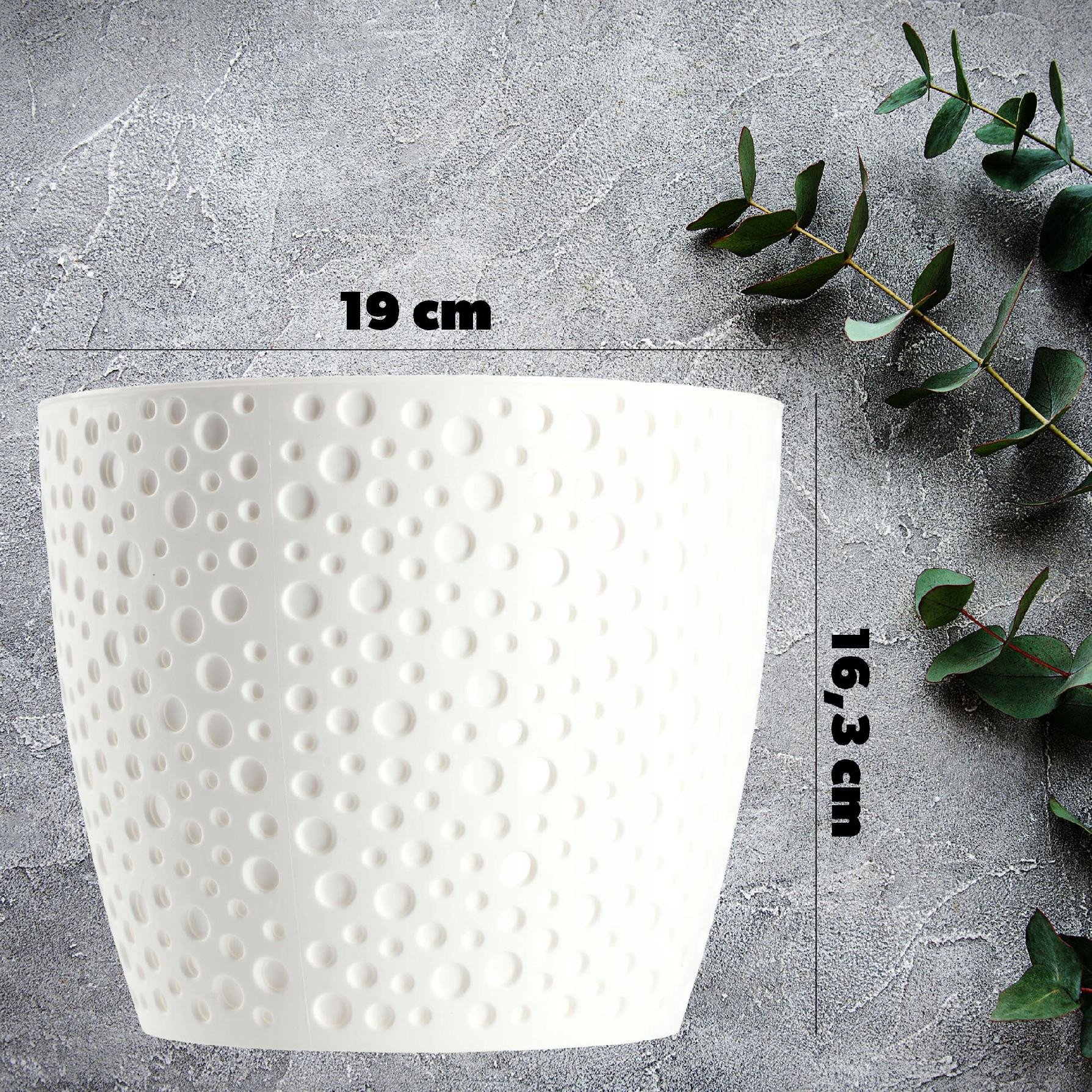 KADAX Doniczka Z Wkładem Okrągła Na Kwiaty Biała 19cm