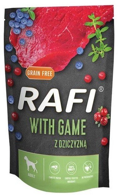 Mokra karma dla psa Rafi z dziczyzną saszetka zestaw 10 x 500 g