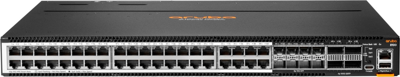 HPE Aruba Networking CX 8100 40x10GBase-T 8x10G SFP+ 4x40/100G QSFP28 Switch - Switch - L3 - managed - 40 x 100/1000/2.5G/5G/10GBase-T + 8 x Gigabit S