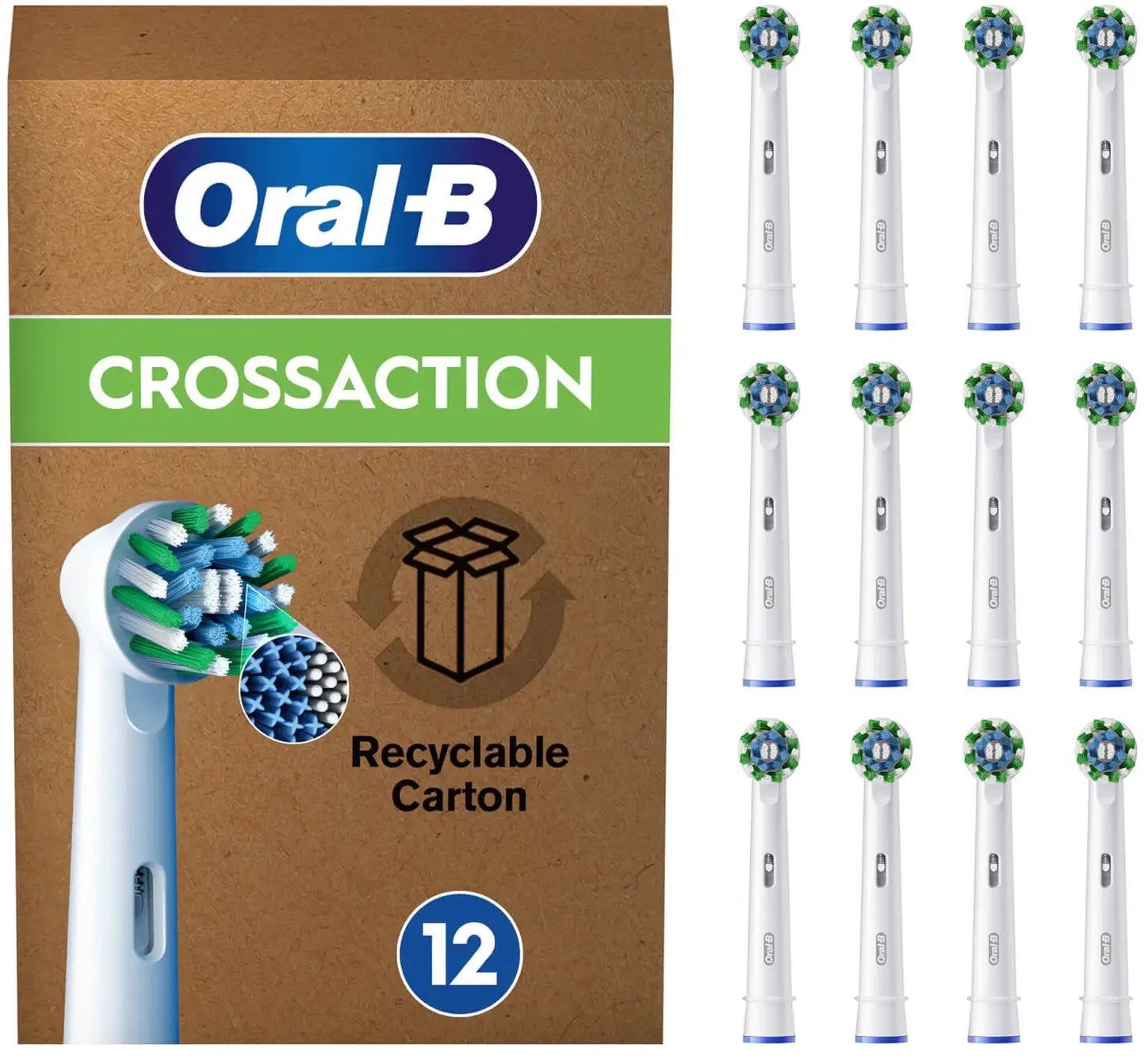 Oral-B CrossAction , 12 pc(s), White, 3 month(s), Oral-B, Box