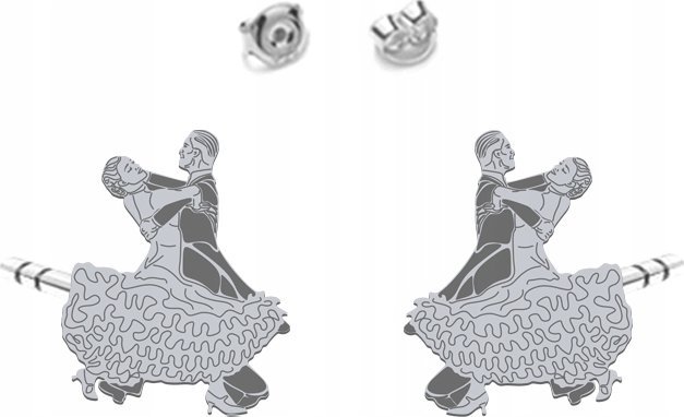 Radziszewska Jewellery Kolczyki Srebrne Taniec Towarzyski Sztyfty Prezent ŻYCZENIA GRATIS