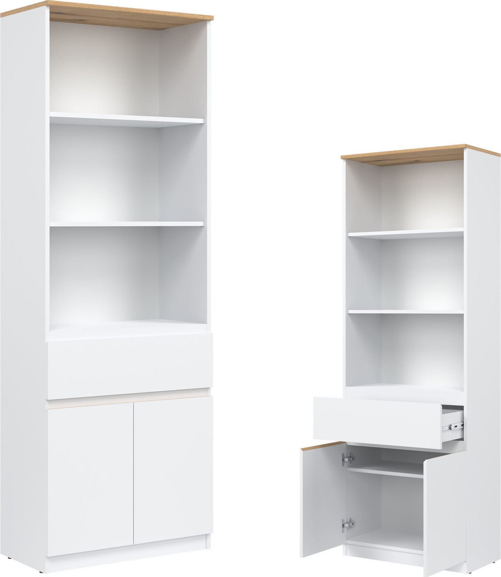 BogFran Szafka szeroka Regał Słupek dąb Biała REMI RM09