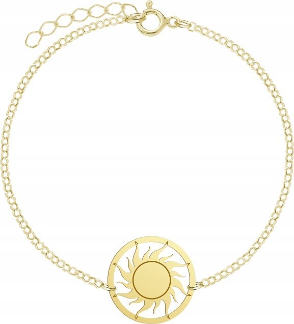 Radziszewska Jewellery Bransoletka Złota Słońce 925 Sun Łańcuszek Prezent DEDYKACJA GRATIS