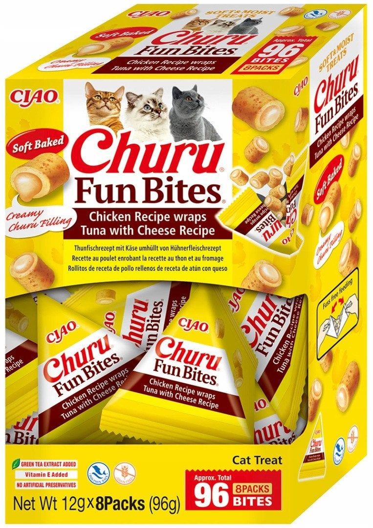 INABA CAT FUN BITES CHICKEN&TUNA&CHEESE 8x12g (96g)