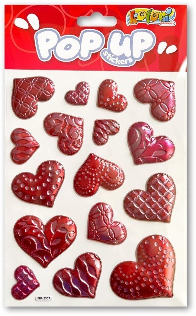 Penmate Naklejki metaliczne Czerwone Serduszka