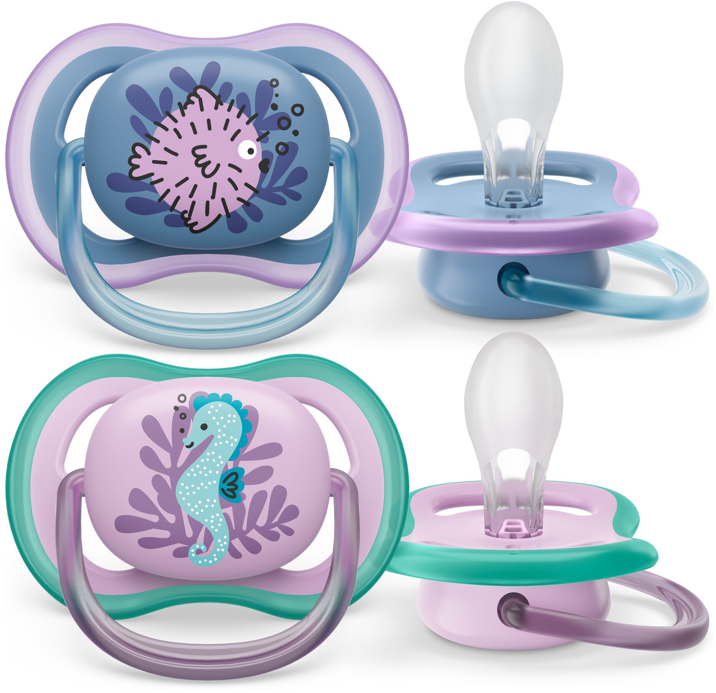 Philips AVENT ultra air SCF085/61 Soother, Classic baby pacifier, Orthodontic, Silicone, Boy/Girl, Dishwasher proof