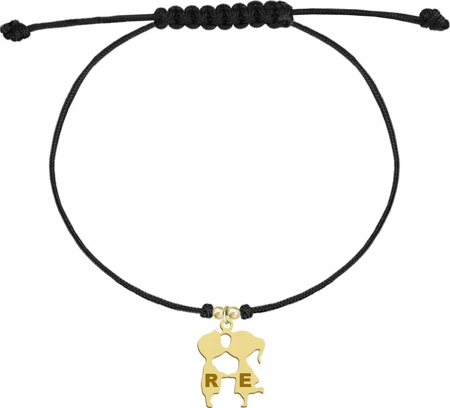 MEJK Jewellery Bransoletka Złota Całująca Para Dzień Kobiet 925 GRAWER ŻYCZENIA GRATIS