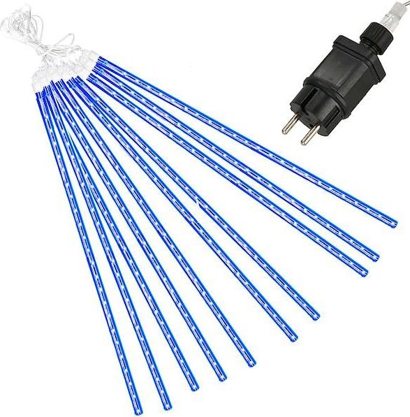 Lampki choinkowe Springos Lampki choinkowe 480 Led sople 10 szt. padający śnieg meteory zewnętrzne niebieskie UNIWERSALNY