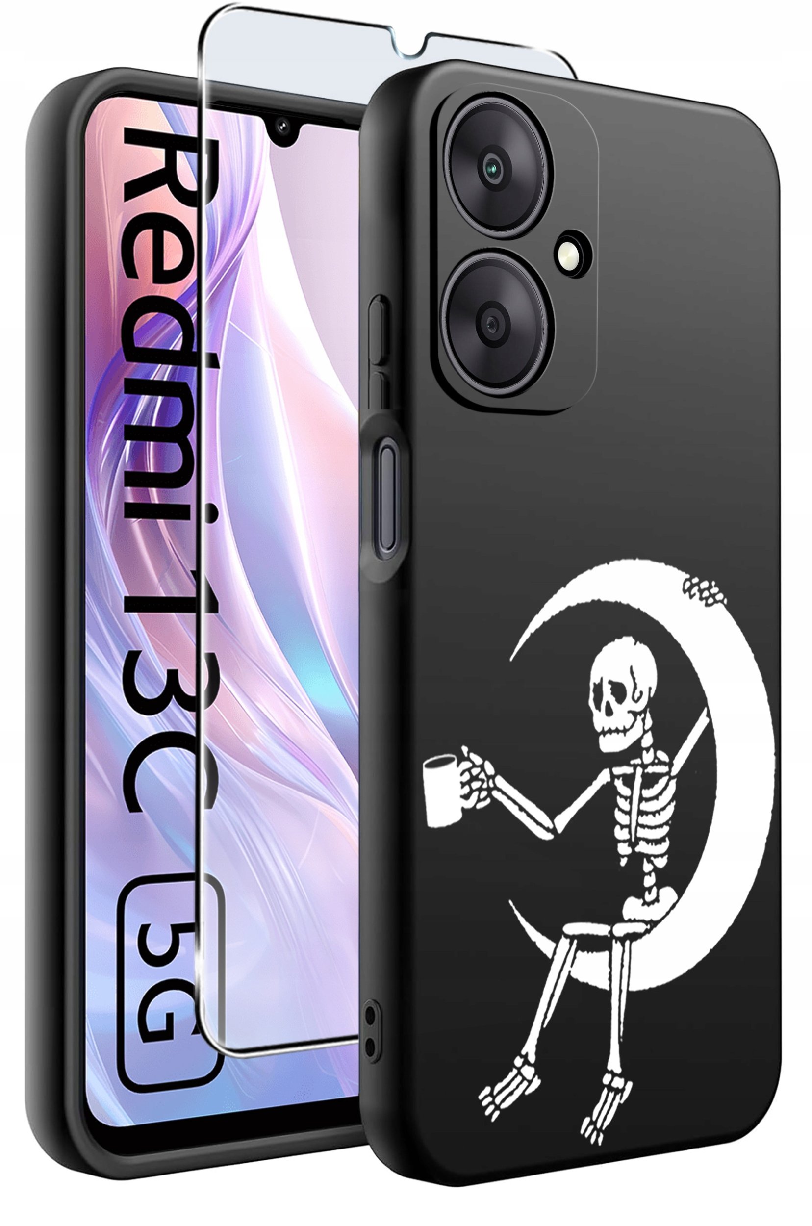 ETUI do Xiaomi Redmi 13C 5G WZORY |SILIKONOWE MATT CASE +SZKŁO HARTOWANE 9H