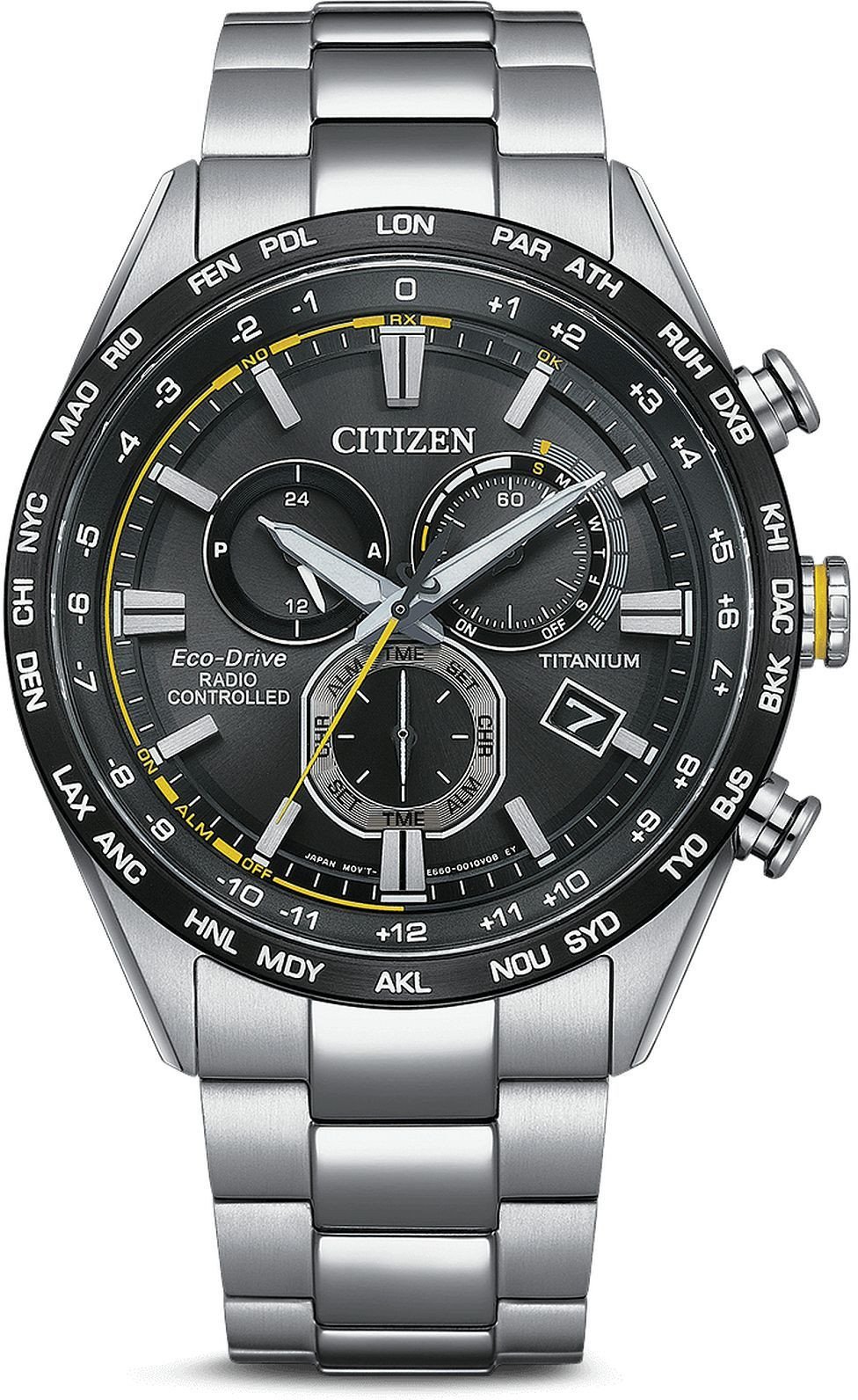 Zegarek Citizen Męski Zegarek CB5947-80E Czarny sportowy synchronizator