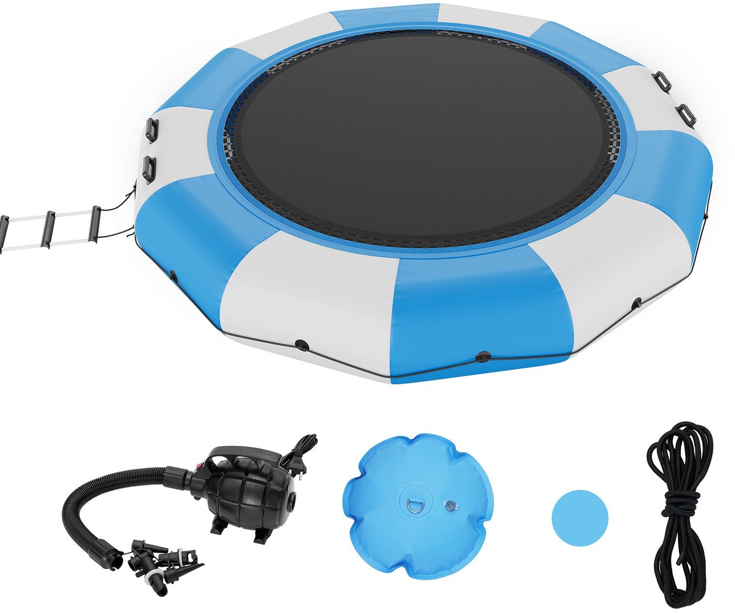 Dmuchana trampolina wodna + pompka elektryczna 415 cm niebieska