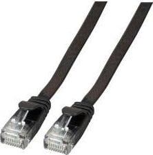 EFB Płaski kabel połączeniowy RJ45 U / UTP, kat.6A, PVC, 1m, czarny (K8107SW.1)